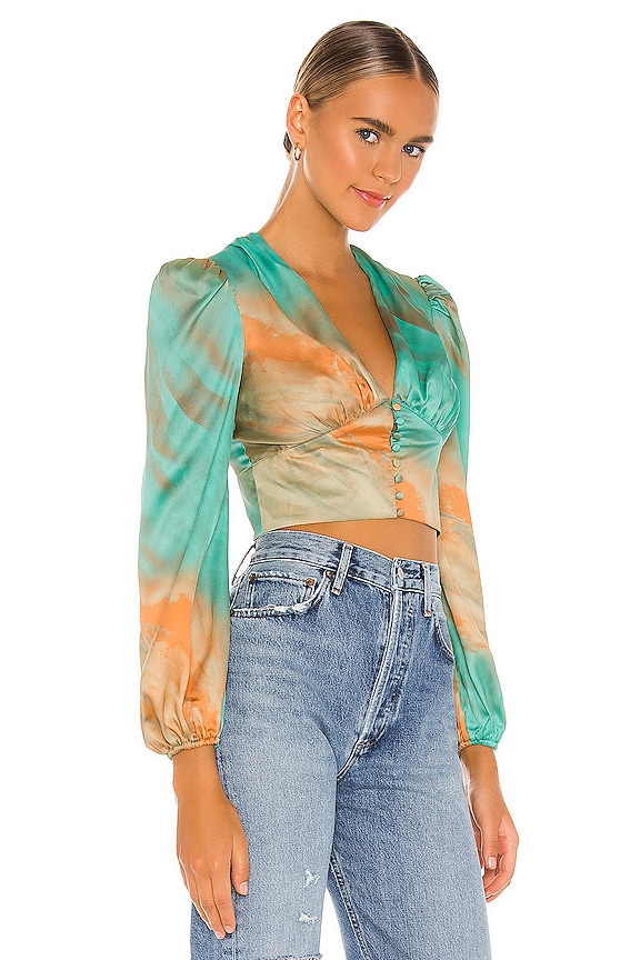 view 2 of 4 Eleen Blouson Top in Teal Multi