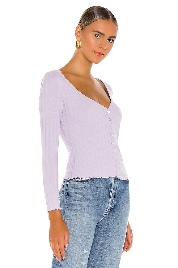 view 2 of 4 Nina Button Top in Lavender
