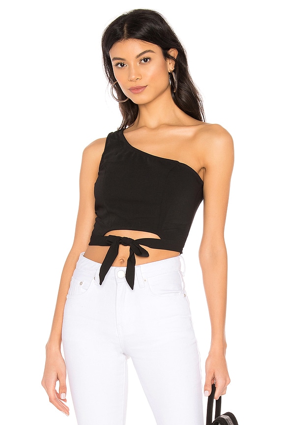 view 1 of 4 Rhea One Shoulder Top in Black