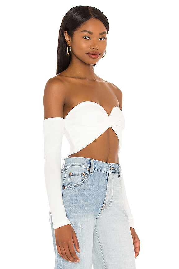 view 2 of 4 Celeste Twist Crop Top in White