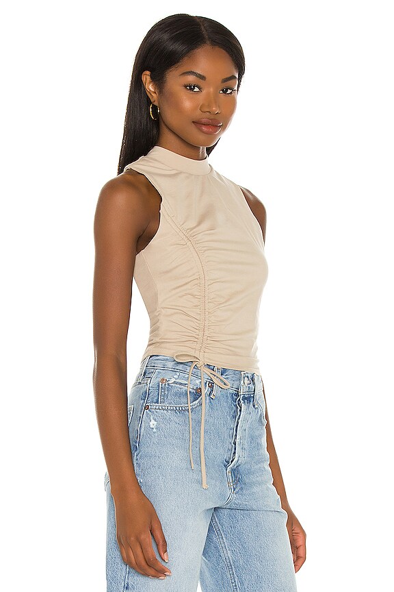 view 2 of 4 Halsey Ruched Racer Top in Nude