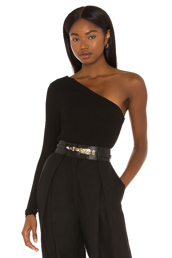 view 1 of 4 Karol Ribbed Crop Top in Black