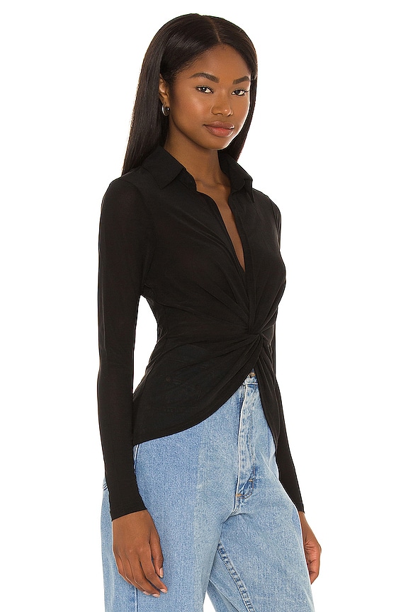 view 2 of 4 ТОП С ПЕРЕПЛЕТОМ СПЕРЕДИ DEJA in Black