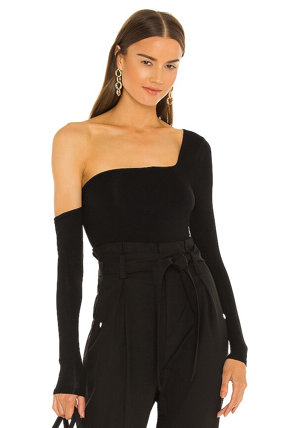 view 1 of 5 Haley One Shoulder Bodysuit in Black