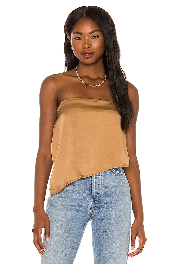 view 1 of 4 Cora Asymmetrical Top in Brown