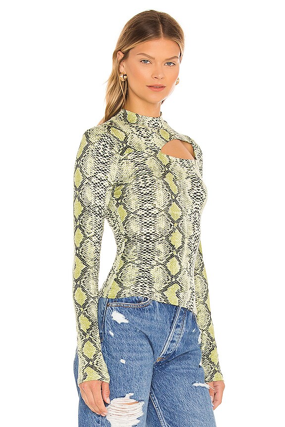 view 2 of 4 Polina Cutout Top in Green Snake