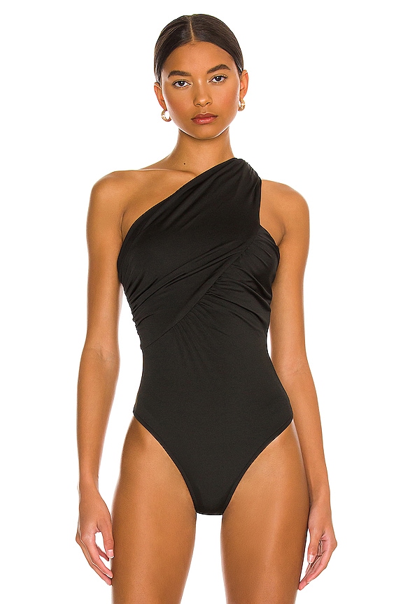 view 2 of 5 Bailee One Shoulder Bodysuit in Black