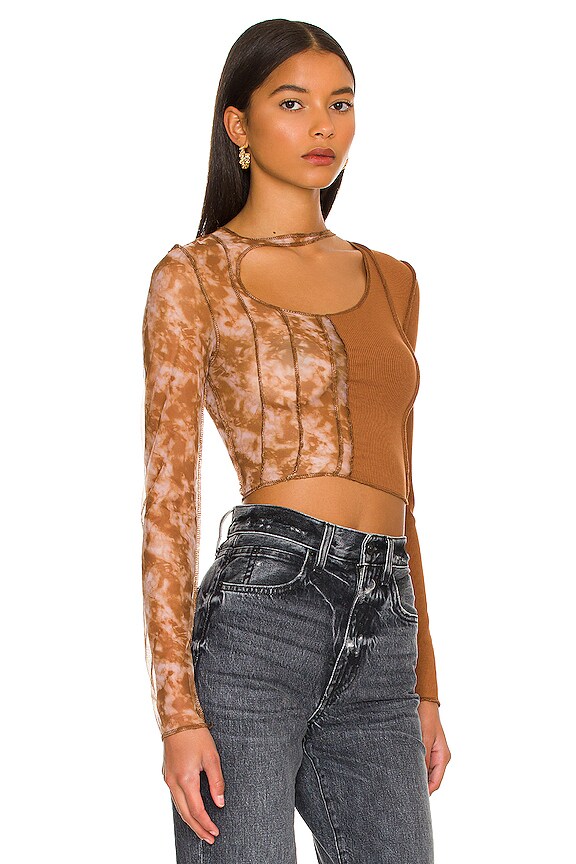 view 2 of 5 Nylah Split Top in Brown