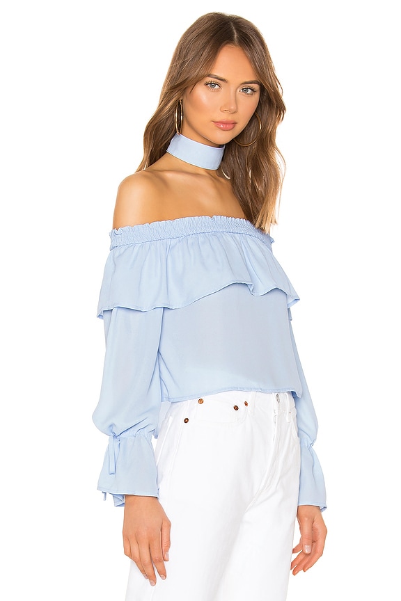 view 2 of 4 Olive Off Shoulder Top in Light Blue