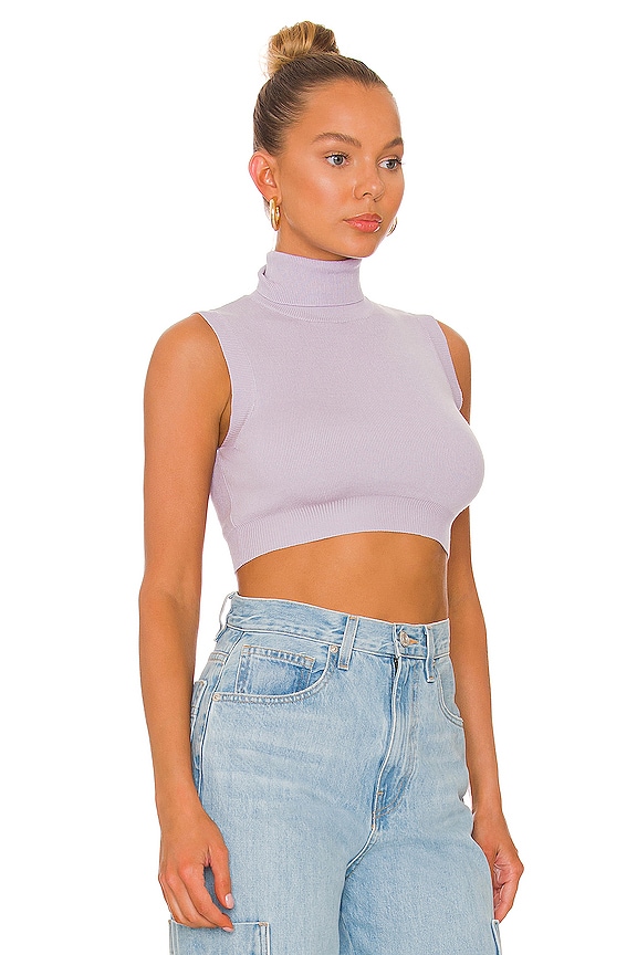view 2 of 4 Skylar Crop Turtleneck in Dusty Lilac