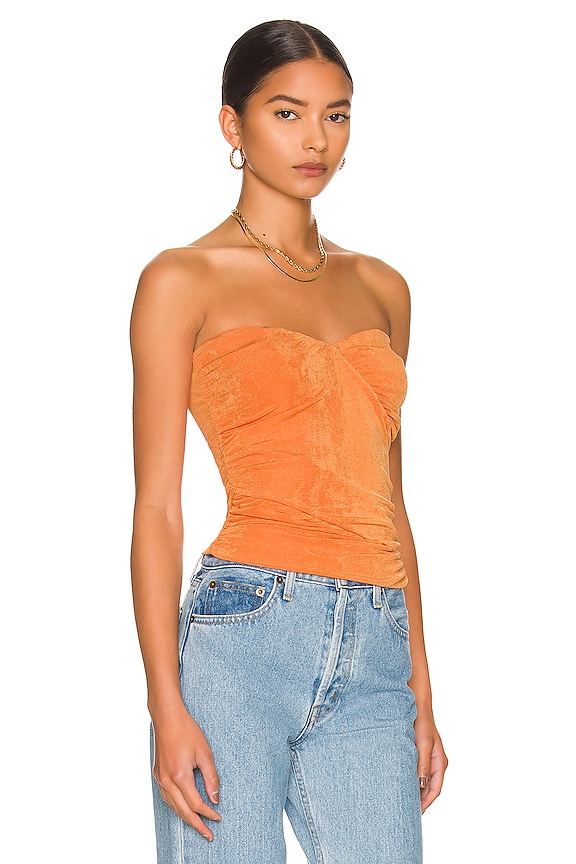 view 2 of 4 Marcella Wrap Bustier Top in Orange