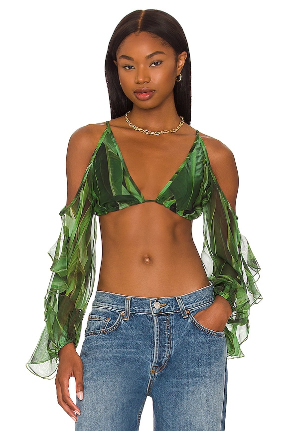 view 1 of 4 Kimmie Cold Shoulder Top in Green