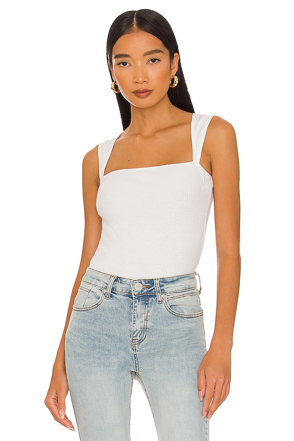 view 1 of 4 Kelsie Ribbed Tank Top in White
