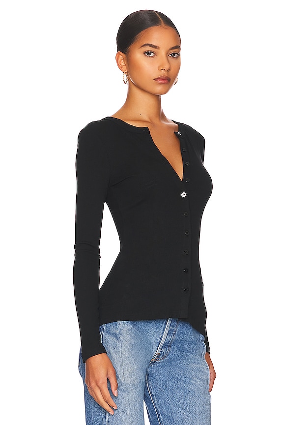 view 2 of 4 Sasha Button Top in Black