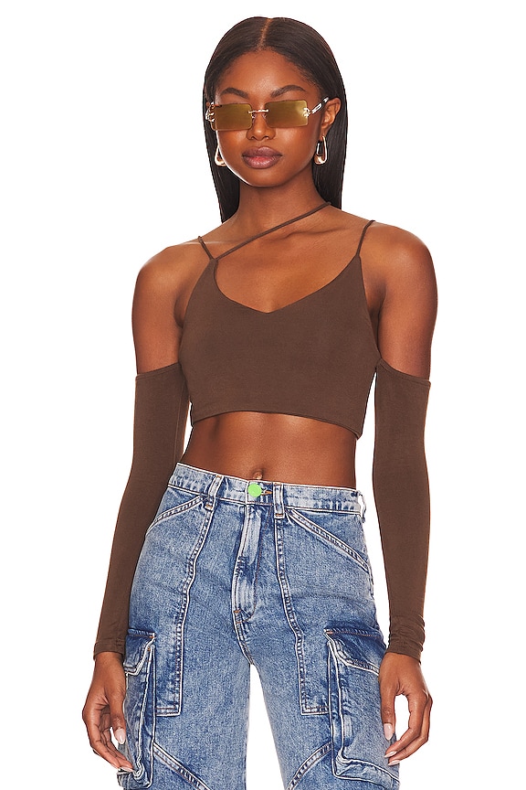 view 1 of 4 Naida Crop Top in Mocha