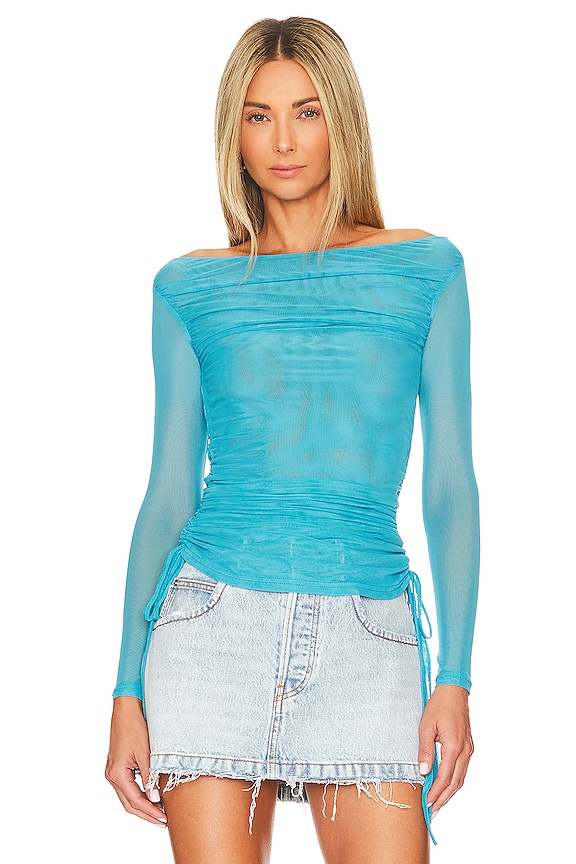 view 2 of 5 Ayla Long Sleeve Top in Electric Blue