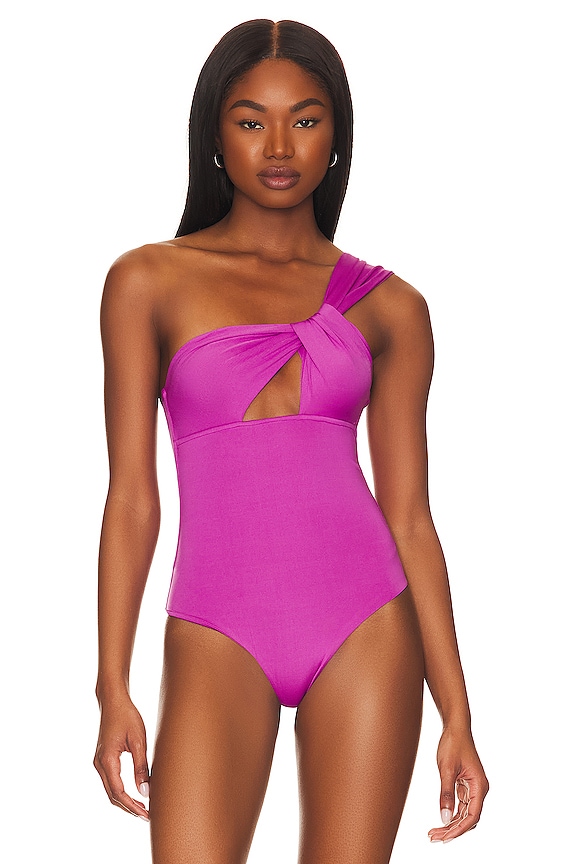 view 2 of 5 Jimena One Shoulder Bodysuit in Purple