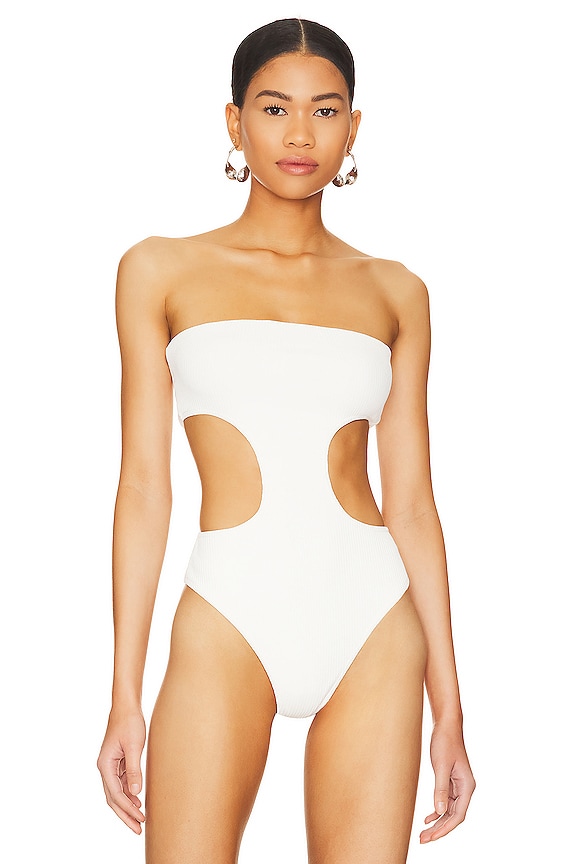 view 2 of 5 Darcey Cut Out Bodysuit in White