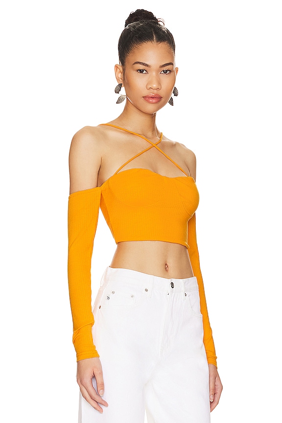 view 2 of 4 Jayla Strappy Crop Top in Marigold