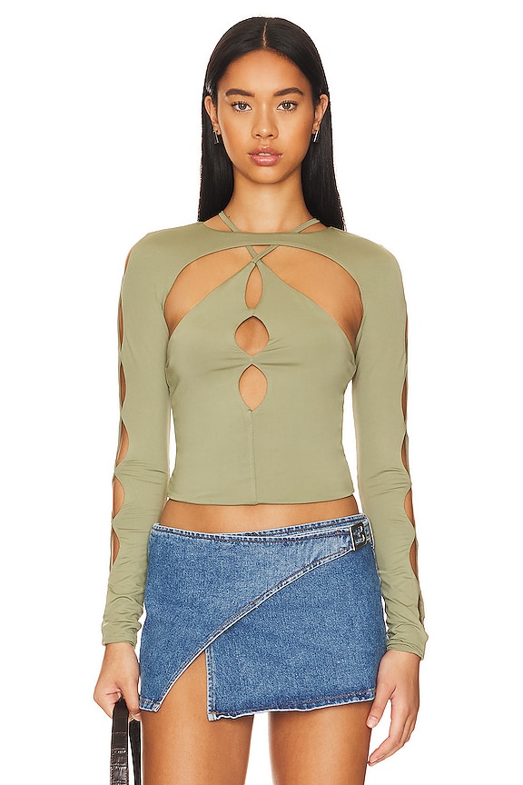 view 1 of 4 Amara Cut Out Top in Olive