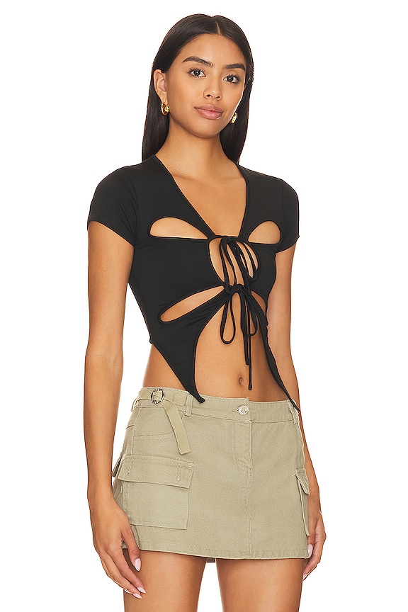 view 2 of 4 Neada Keyhole Top in Black