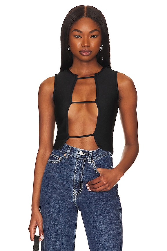 view 1 of 4 Kailee Crop Top in Black