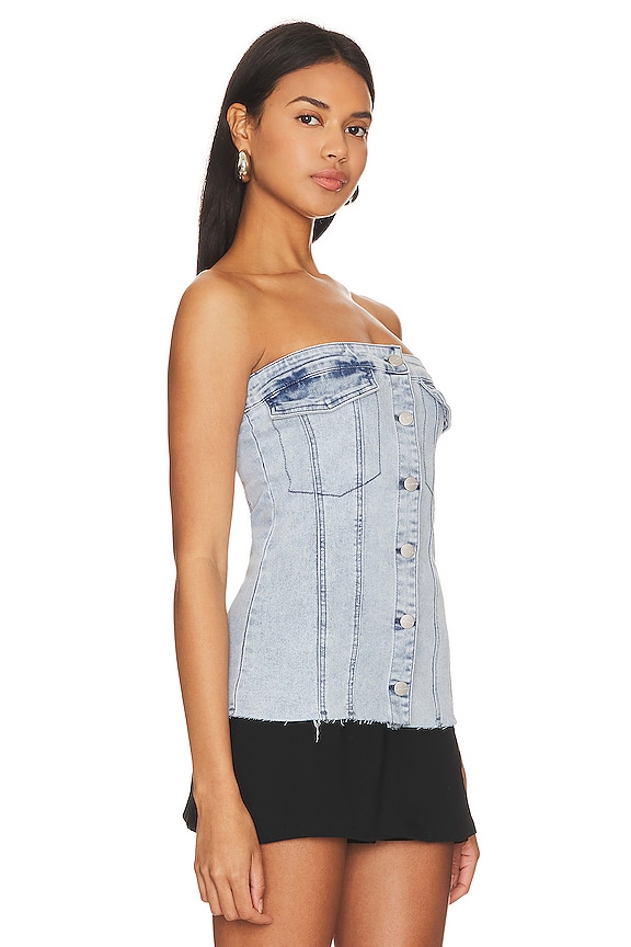 view 2 of 4 Jozie Strapless Top in Blue Denim