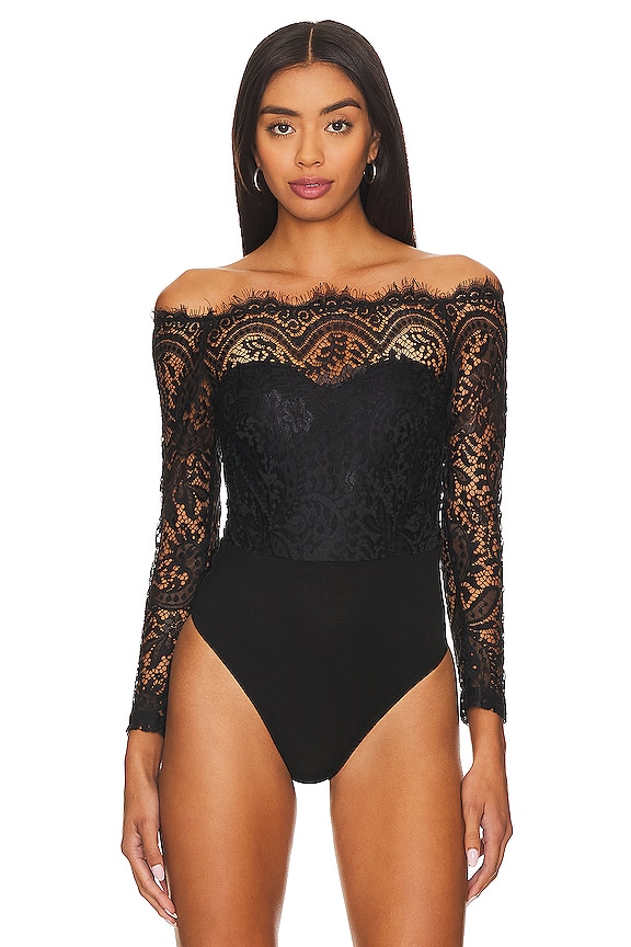 view 2 of 5 Rivka Off Shoulder Bodysuit in Black