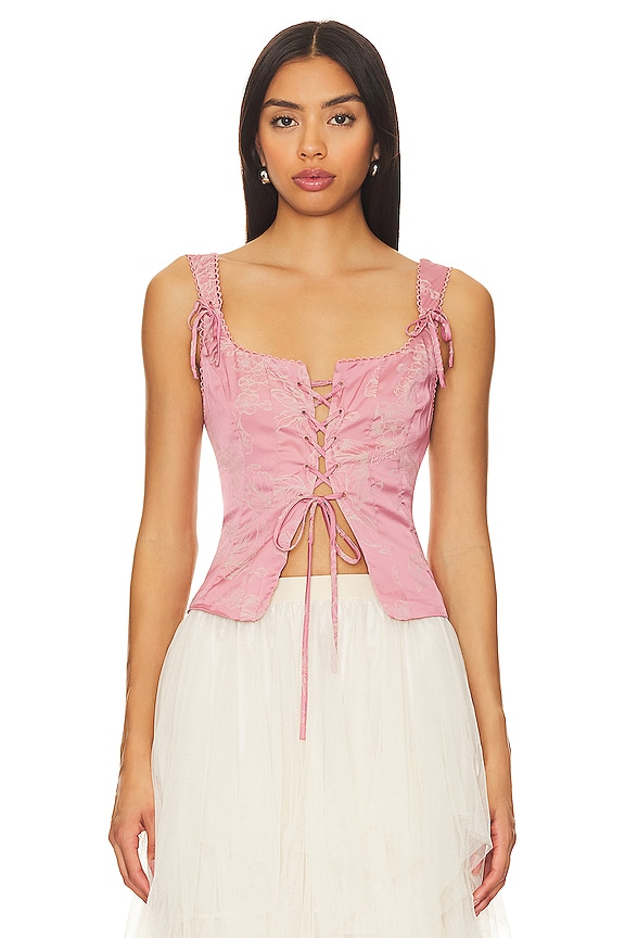 Superdown Alina Corset Top In Mauve Revolve