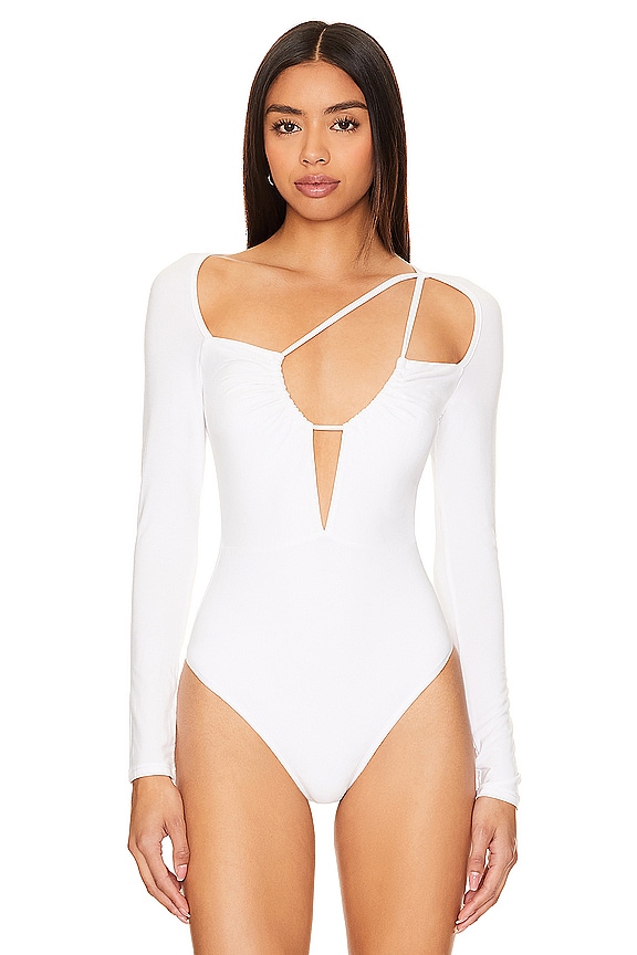 view 2 of 5 Aranza Ruched Bodysuit in White