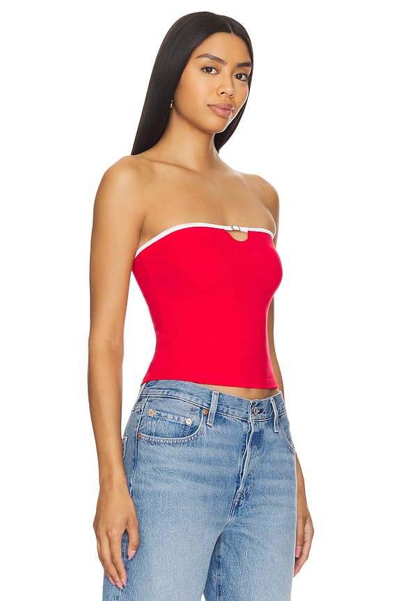 view 2 of 4 Whitney Strapless Top in Red