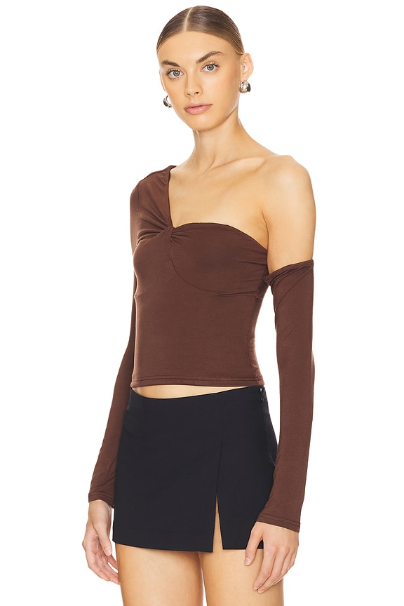 view 2 of 4 Sable Top in Chocolate Brown