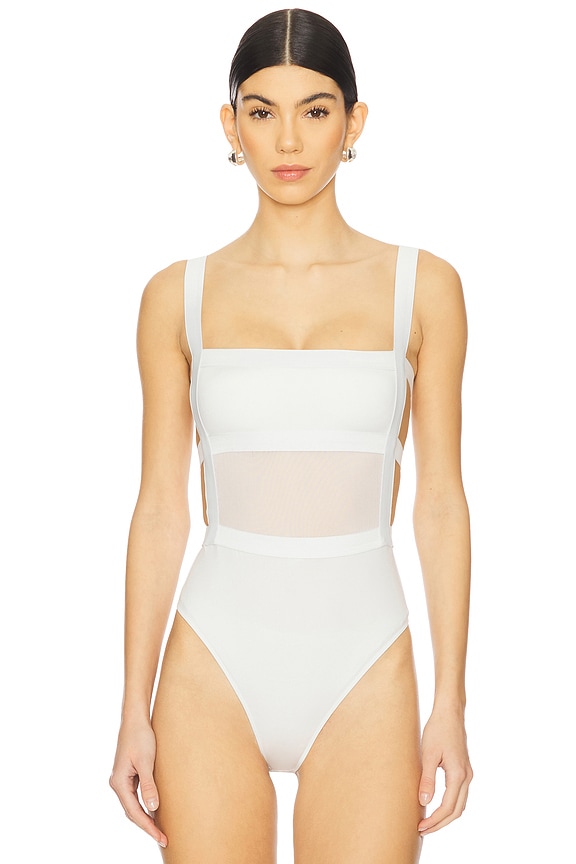 view 2 of 5 Camille Strappy Back Bodysuit in White