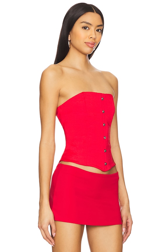 view 2 of 4 Jordyn Corset Top in Red
