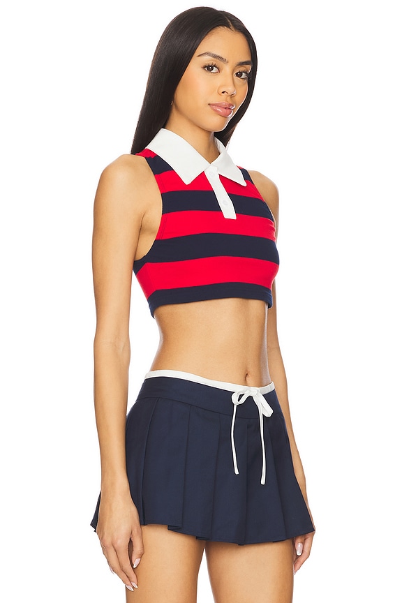 view 2 of 4 Koko Crop Top in Red & Navy