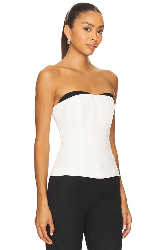view 2 of 4 Anika Strapless Top in White & Black