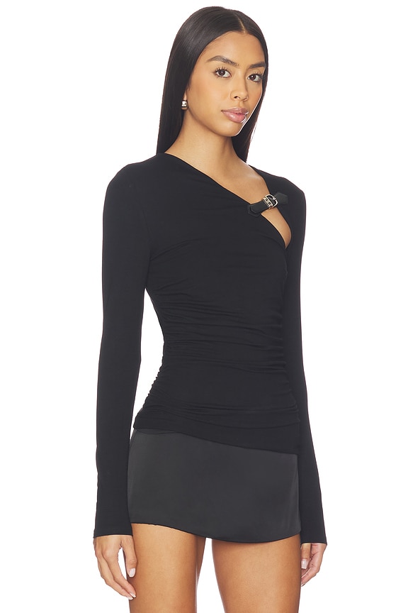 view 2 of 6 Analeah Buckle Top in Black
