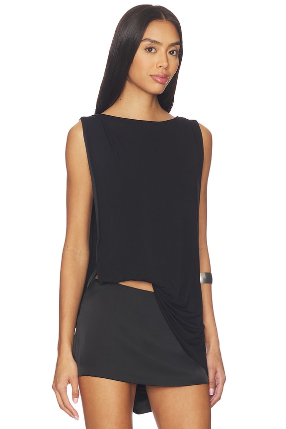 view 2 of 5 Caprice Asymmetrical Top in Black