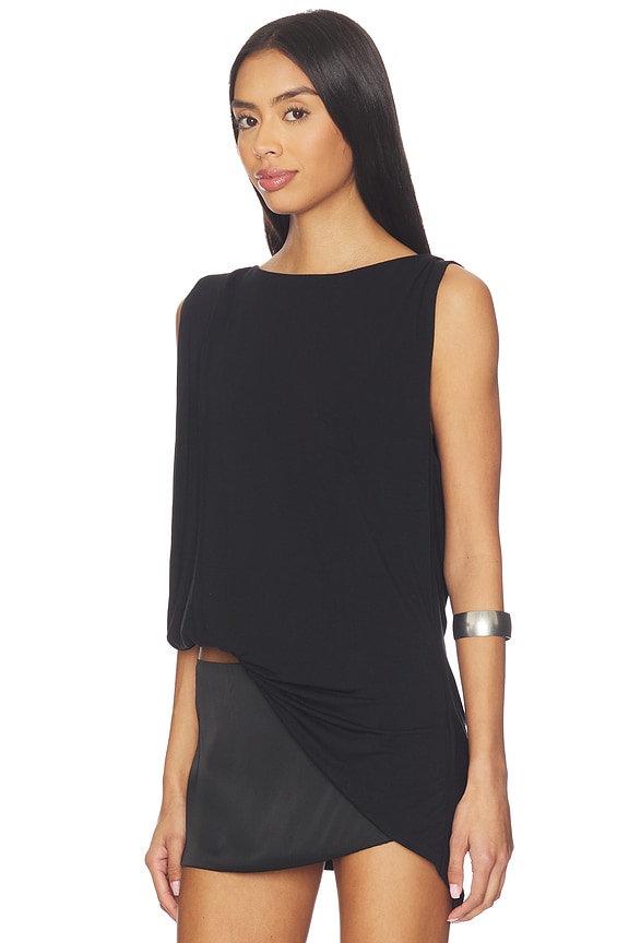 Caprice Asymmetrical Top in Black View 3 of 5