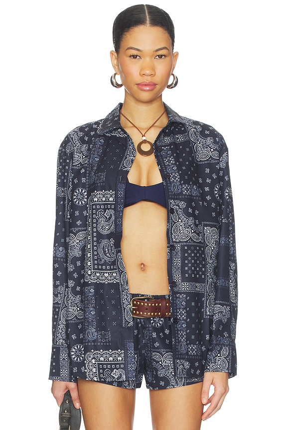 view 1 of 5 Pridget Oversized Button Down in Navy