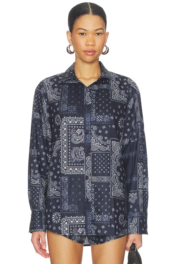 view 2 of 5 Pridget Oversized Button Down in Navy