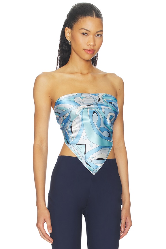 view 2 of 4 Klara Scarf Top in Blue Multi