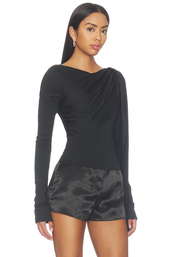 view 2 of 5 Valeria Drape Top in Black