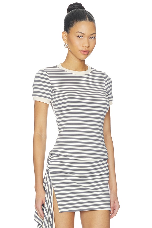 view 2 of 4 Alecksander Tee in Grey Stripe