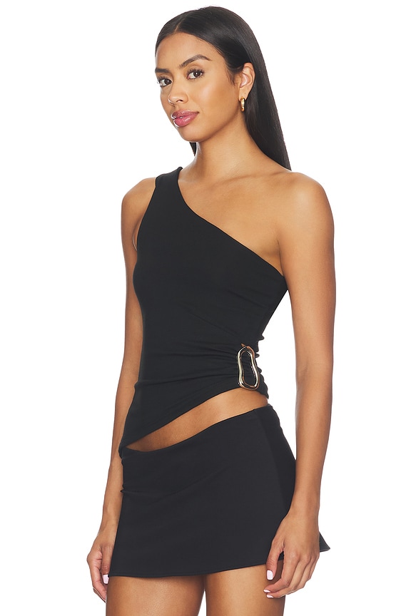 view 2 of 4 Beckett Asymmetrical Top in Black