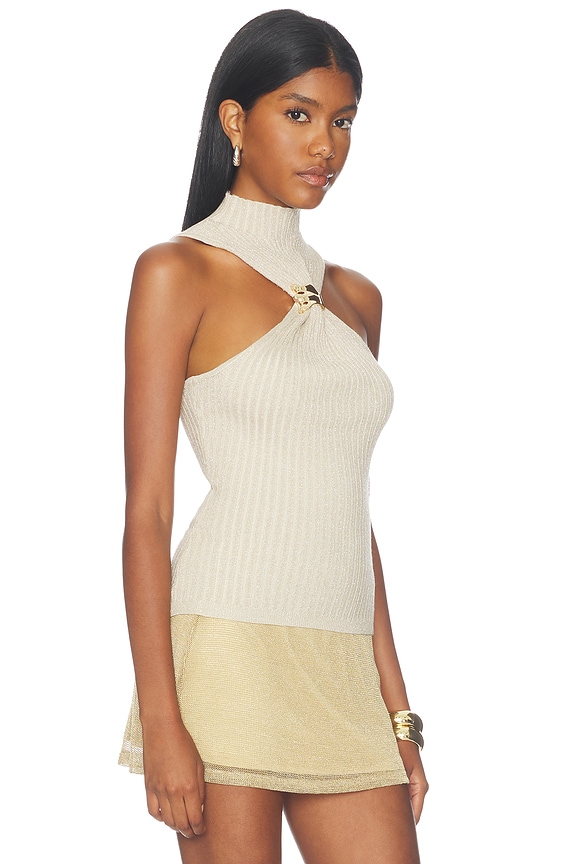 view 2 of 5 Charlee Knot Front Top in Nude Metallic