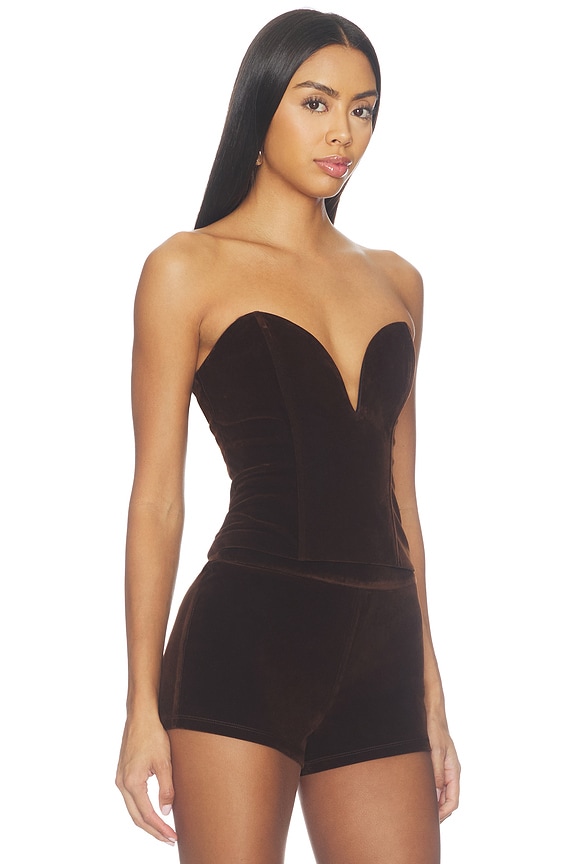 view 2 of 4 Eva Sweetheart Top in Brown