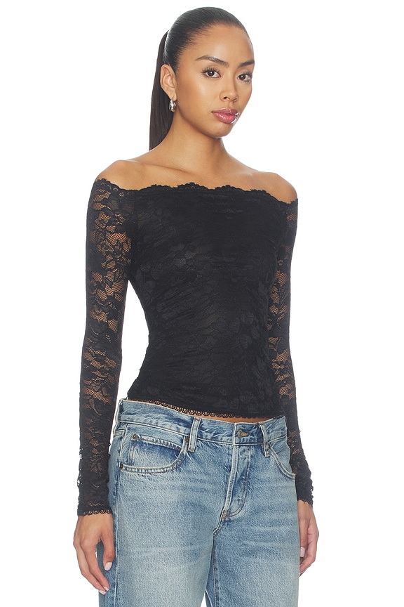 view 2 of 5 Cameron Off Shoulder Top in Black