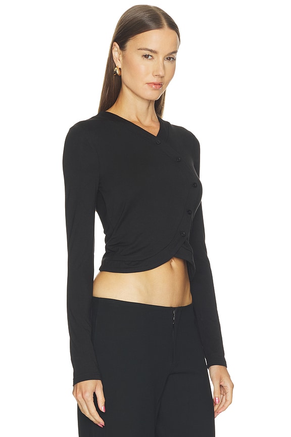 view 2 of 4 Ramona Wrap Front Top in Black