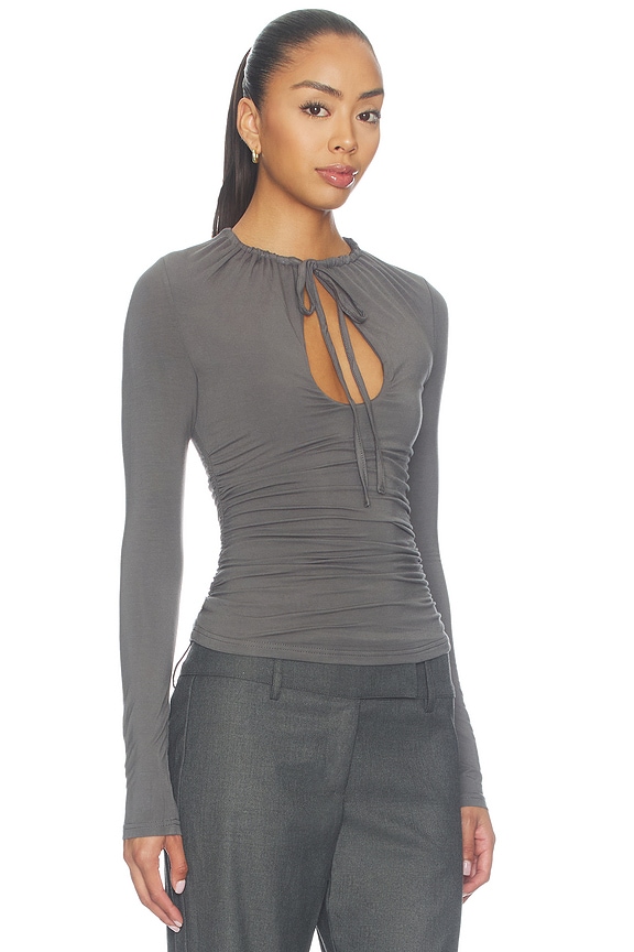 view 2 of 4 Cendra Open Front Top in Charcoal